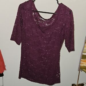Maurices Deep Purple Lace Blouse